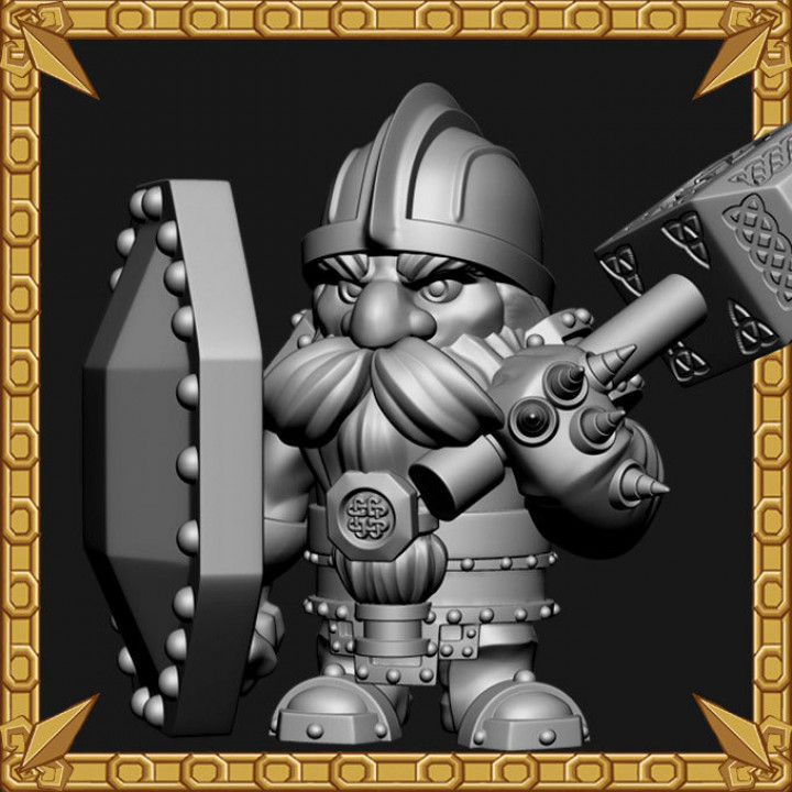 3D Printable Dwarf Shield Bearer by RocketPigGames