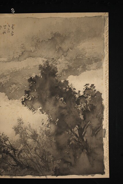 松林桂月 竹林図 絹本水墨まくり Z221｜骨董店 のびる 古美術 骨董