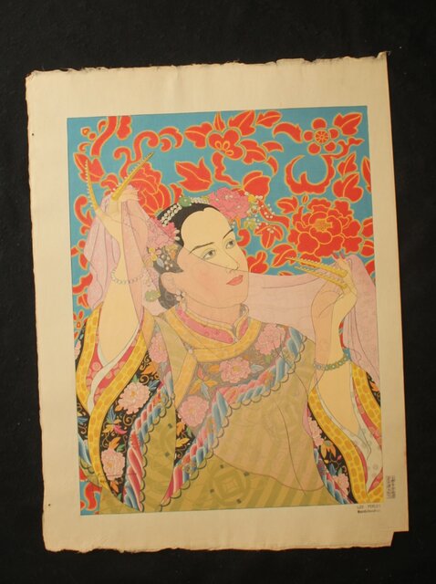 Paul Jacoulet ポール・ジャクレー 木版画 Z736｜骨董店 のびる 古美術