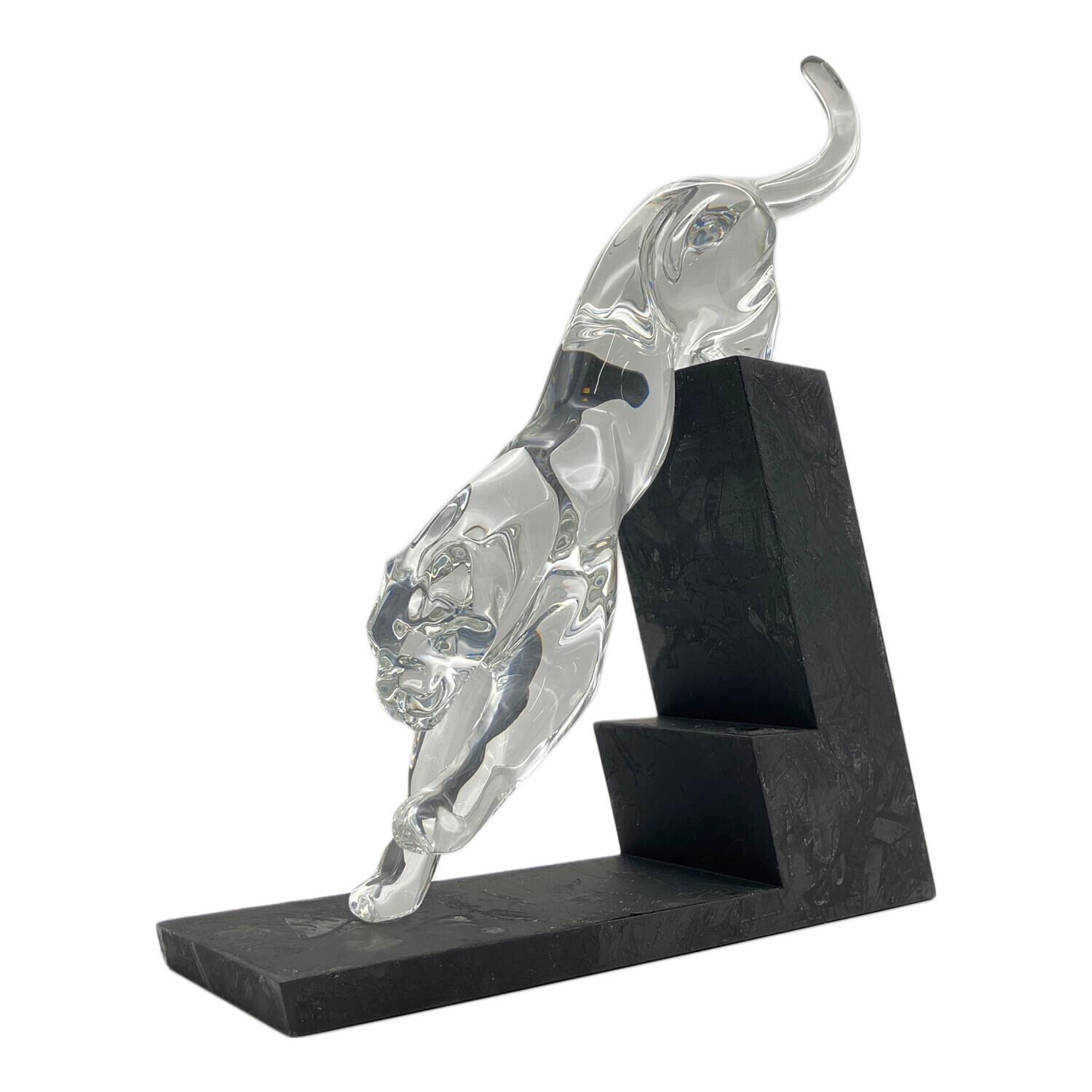 Baccarat (バカラ) パンサーリープ クリスタルフィギュリン ※台座難