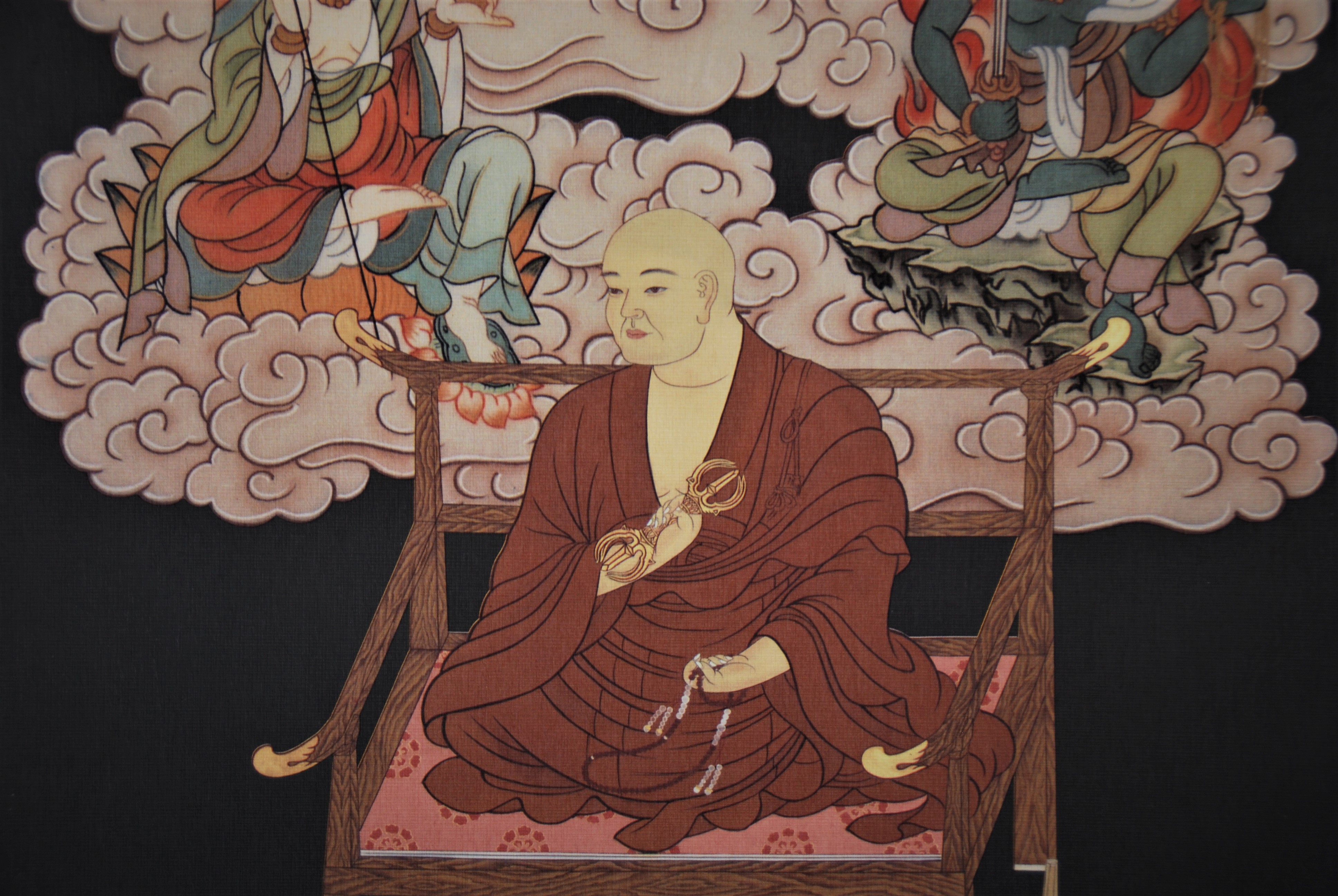 阿波掛軸堂 / A-003 真言十三佛大師付（紺） (和紙印刷)