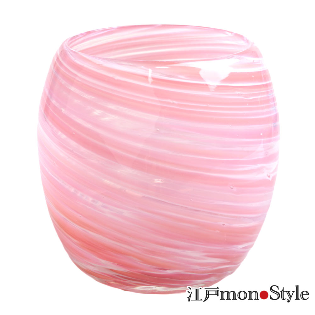 琉球ガラス】タルグラス(美ら海/ピンク)【メッセージ入れ可】 江戸