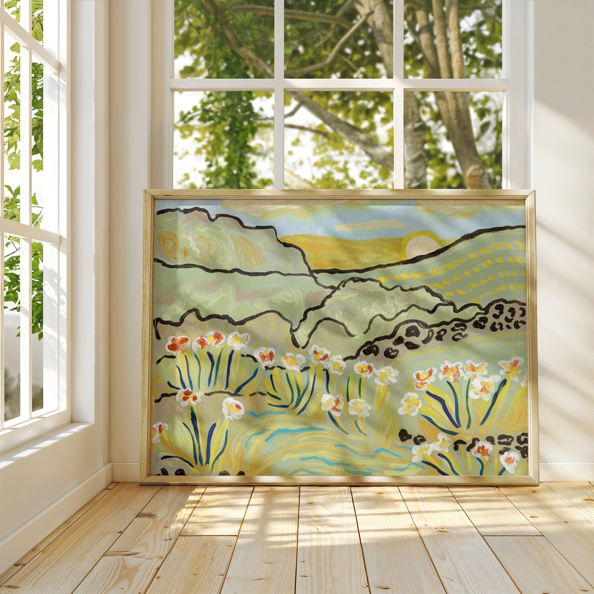 Light Green Landscape Print - El Baker Art Museum Quality