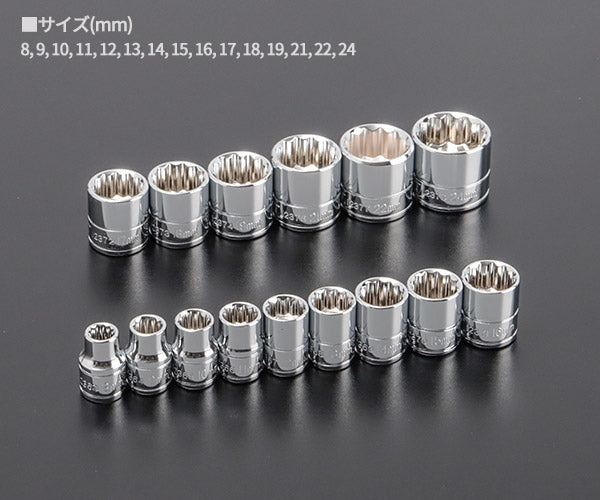 シグネット 3/8DR 15PC ソケットセット12角 DESIGNトレー (12393