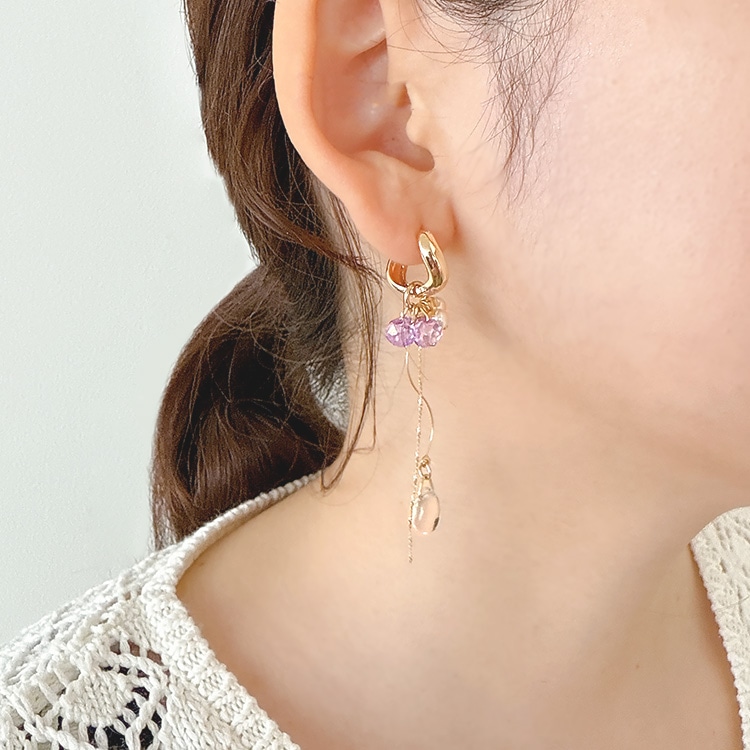 ワンタッチピアス ニッケルフリー（フープ・ニュアンス）R 約13×15mm