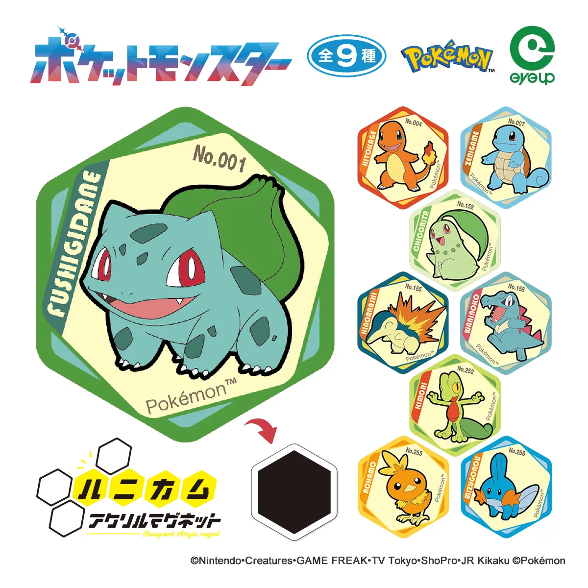 アイアップ公式通販】ポケットモンスター ハニカムアクリルマグネット