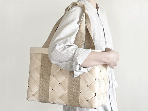 CINQ plus | 白樺のかごバッグ（ブラック／M）