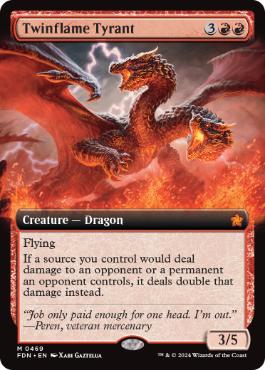 Foil】(427)□ショーケース□《双炎の暴君/Twinflame Tyrant》[FDN-BF