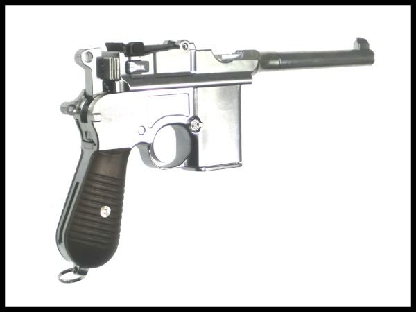 マルシン: ガスブローバックハンドガン モーゼル M712 シルバーABSの