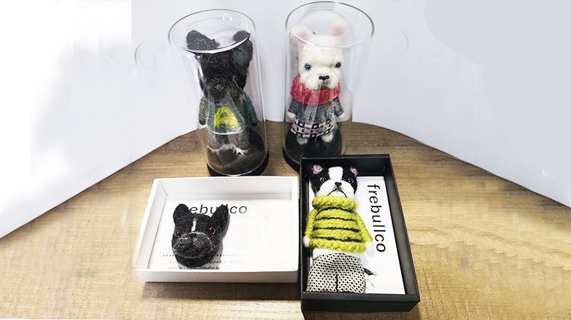 フレブルコ ☆ フレンチブルドッグ羊毛フェルトブローチ