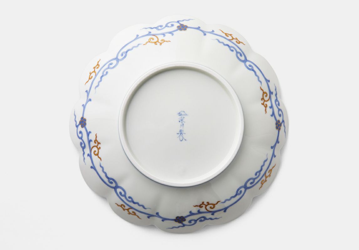 其泉 極錦金彩鳳凰文 三つ足 盛皿 菓子皿 美品 有田焼 極錦金彩古