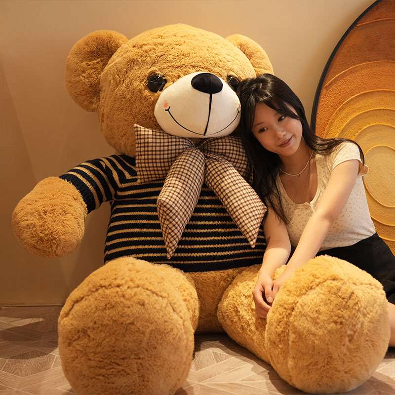 くまぬいぐるみ ふんわり優しい おめかしくまちゃん くま 茶色(小