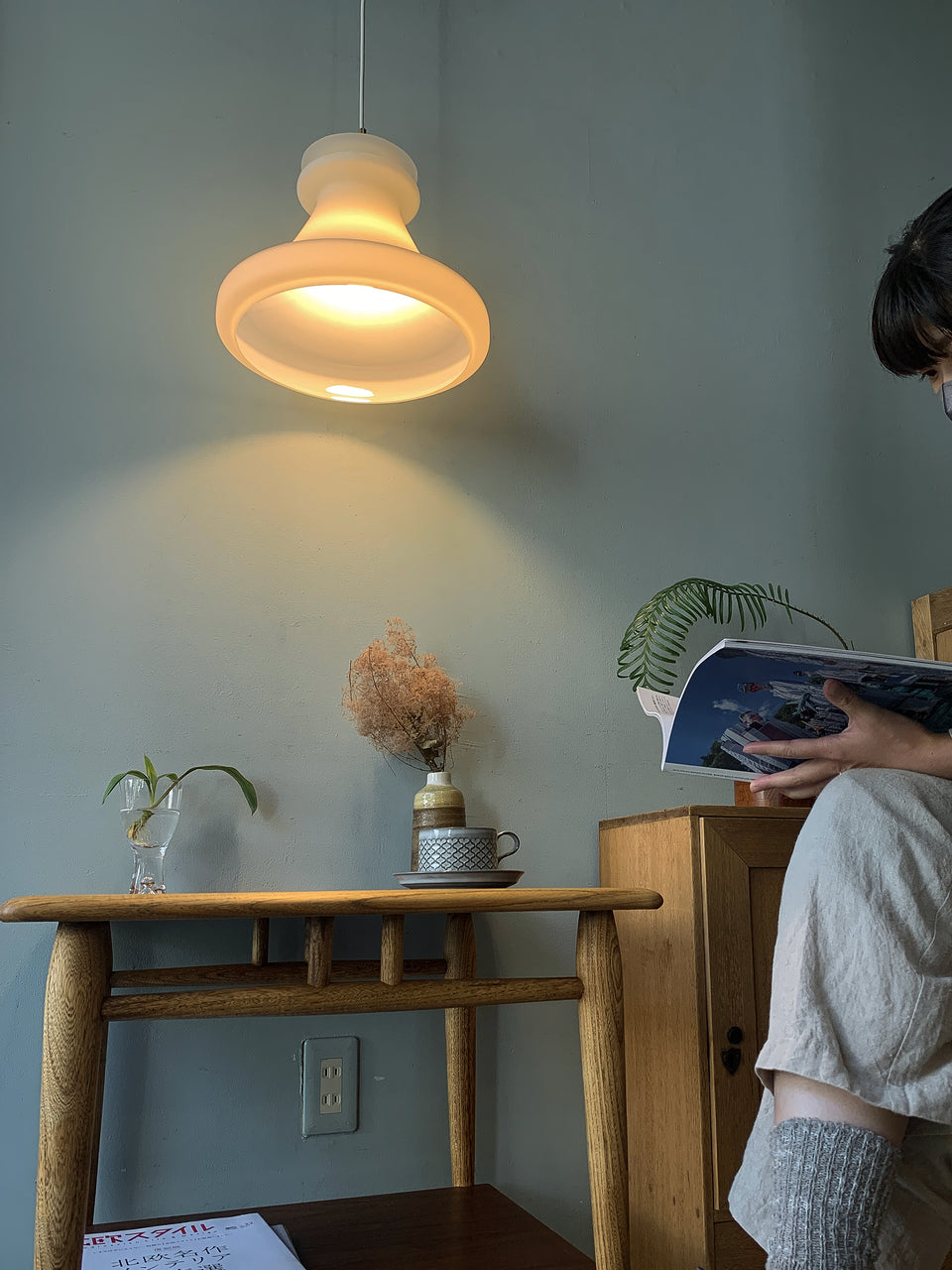 デンマークヴィンテージ ペンダントライト フロストガラス 北欧