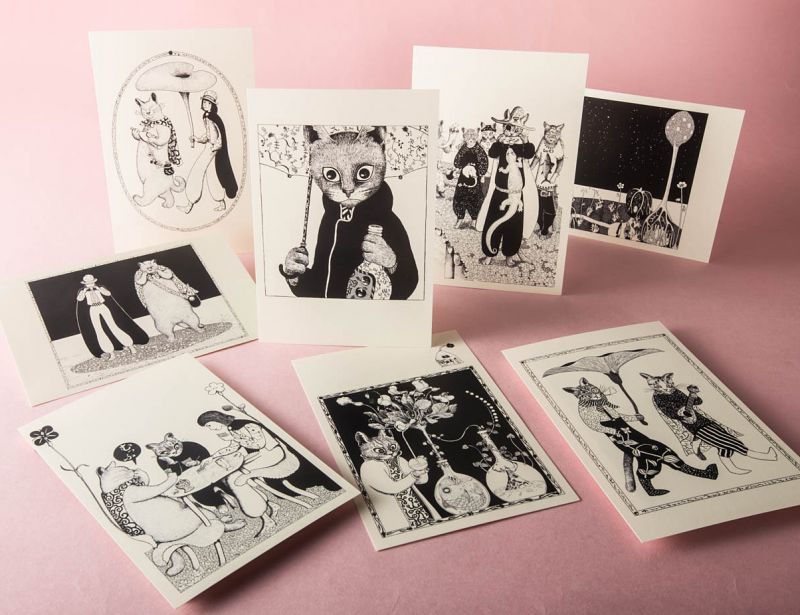 ますむらひろし青猫島 ポストカードAEセット8種類 ポストカード・花札