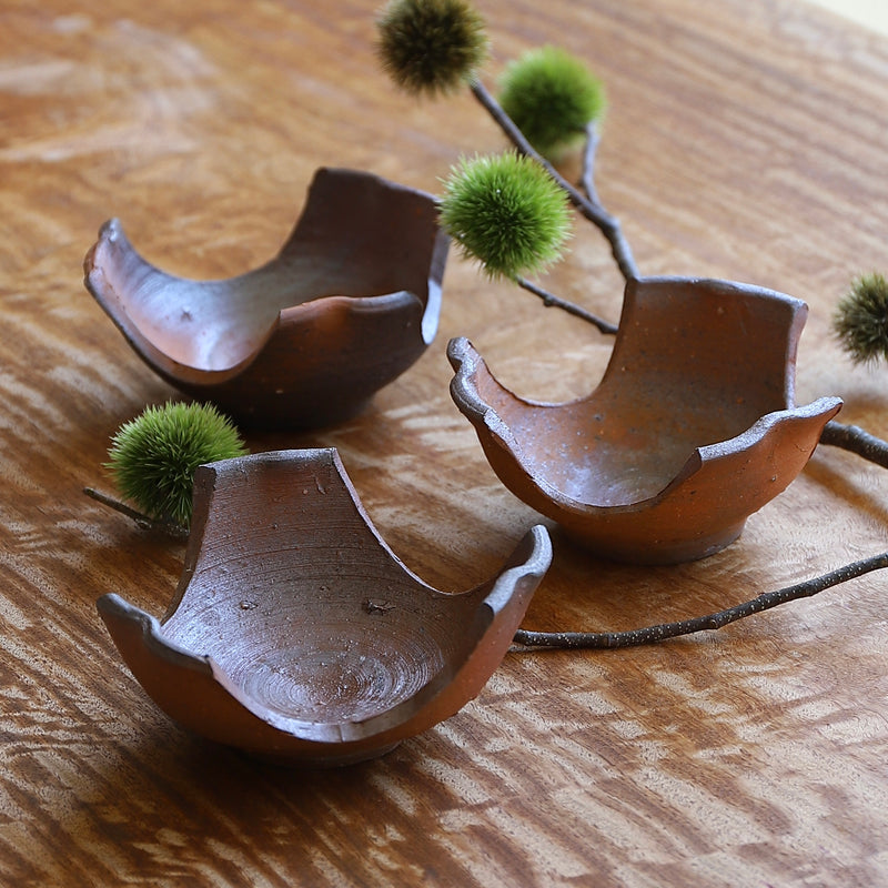 藤原啓 備前割山椒 共箱 6客揃 – Gallery Nisui