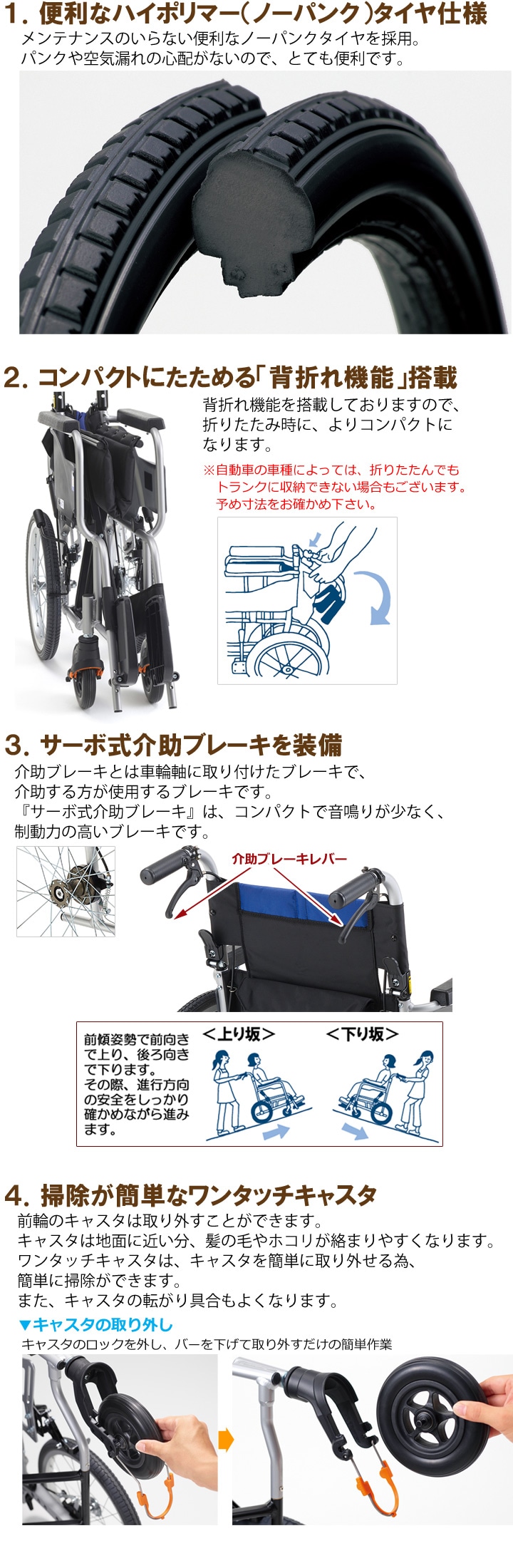 介助用車いす BAL-R2 | 車いす通販のロッキー