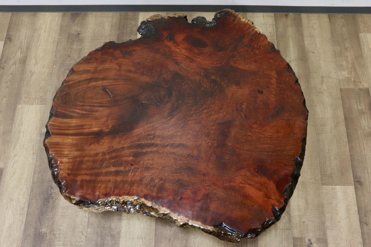 GMGT180○最高級 花梨材 輪切り 座卓 ローテーブル 座敷机 一枚板 玉杢