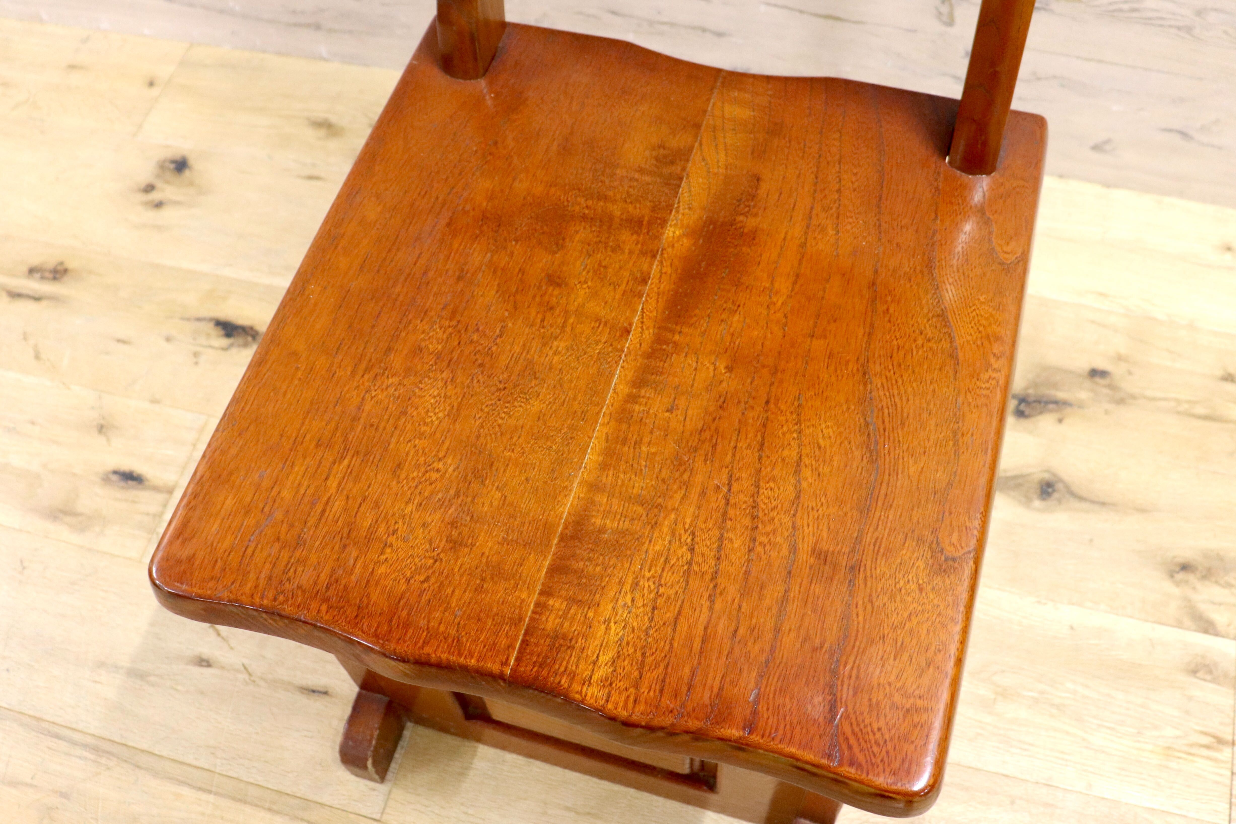 GMHS347B○石橋武士作 伝統木芸士 1人掛けベンチ ダイニングチェア