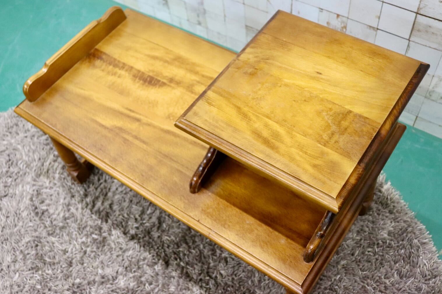 GMFS393○karimoku / カリモク コロニアル 電話台 FAX台 文机 ベンチ