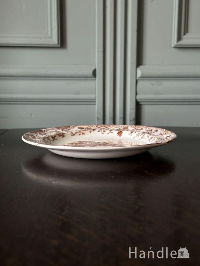 イギリスから届いたビンテージプレート、風景画が描かれた英国の絵皿(k