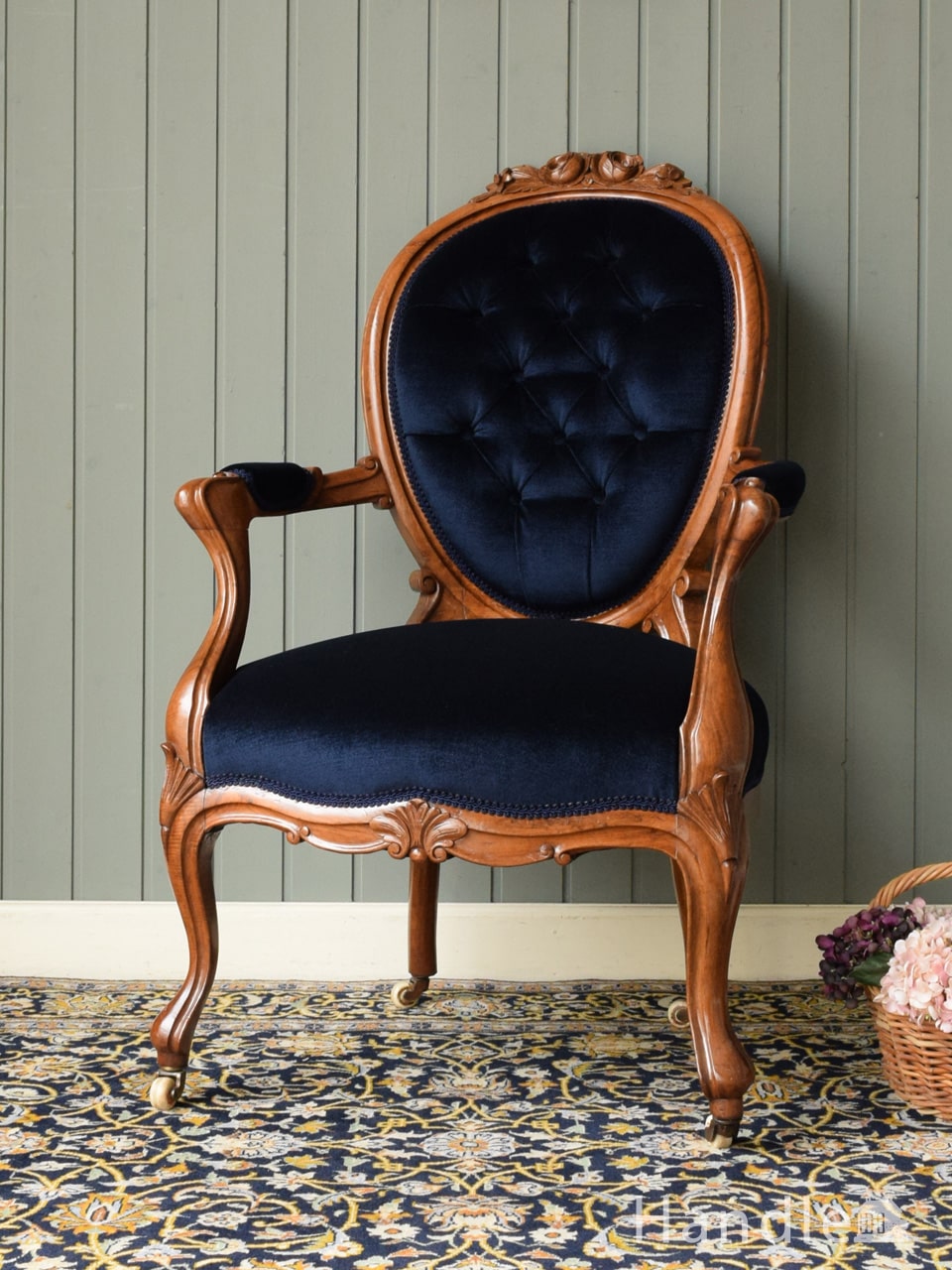 アーコール社のアンティークソファ、1人掛けのラウンジチェア(オレンジ