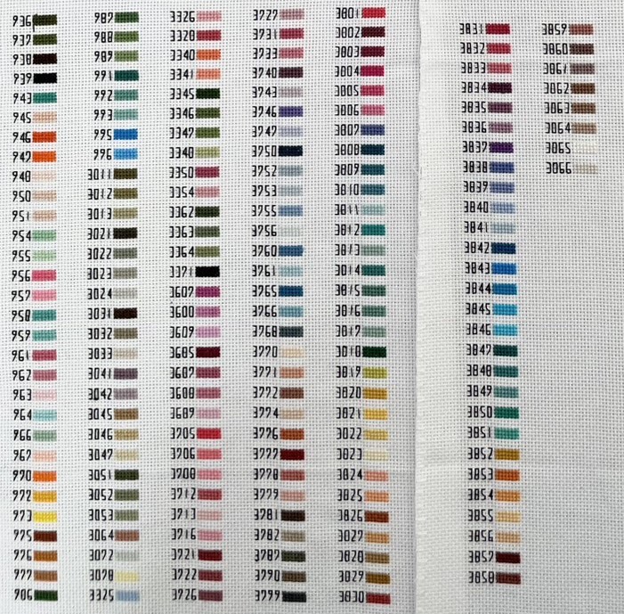 DMCの糸を集めながら番号順の糸見本帳をクロスステッチで作ろう！ | 針