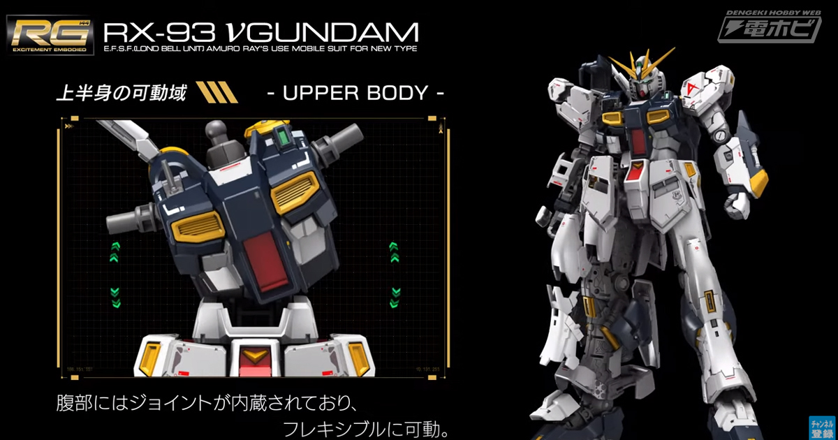 ガンダム 逆襲のシャア』のガンプラ「RG νガンダム」のPVが公開