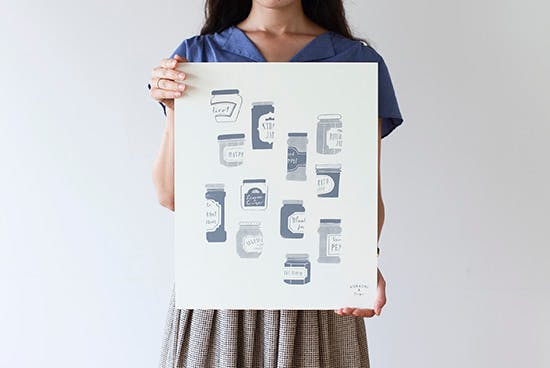 取扱終了】オリジナルポスター/シルクスクリーン/ジャムのビン（グレー