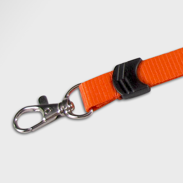 即納】無地ネックストラップ(15mm幅) オレンジ色 1本からご注文可能