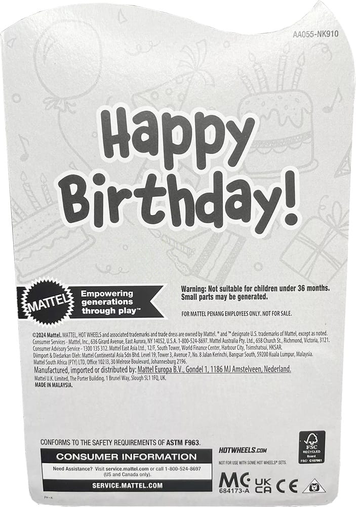 Hot Wheels 2025 Happy Birthday Dairy Delivery