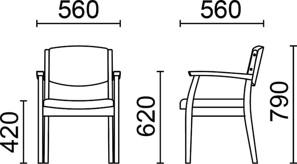1910 アームチェア｜ナゼロの木製椅子