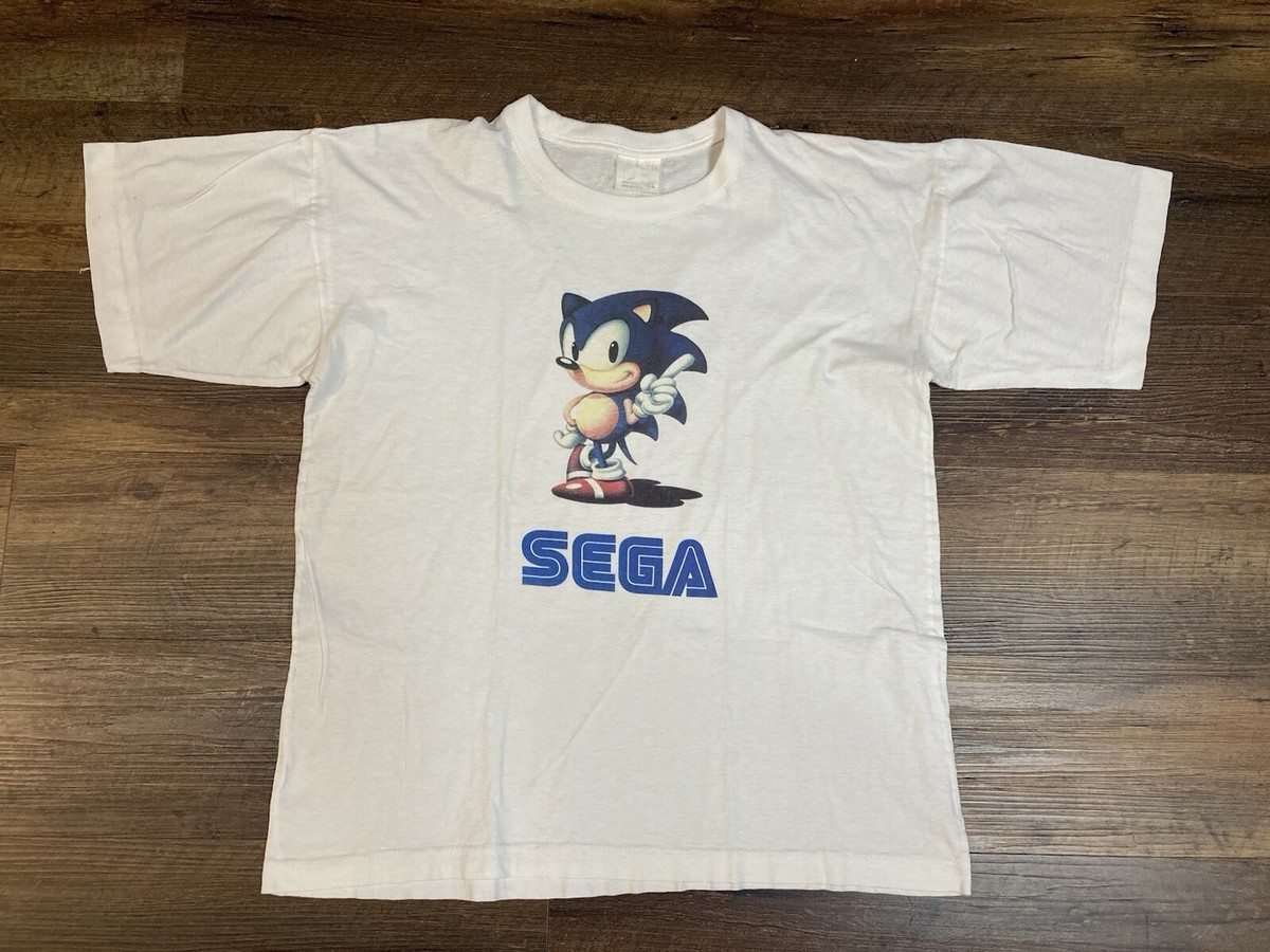 Vintage Sonic The Hedgehog T-Shirt Mens XL White Sega 1992 Video