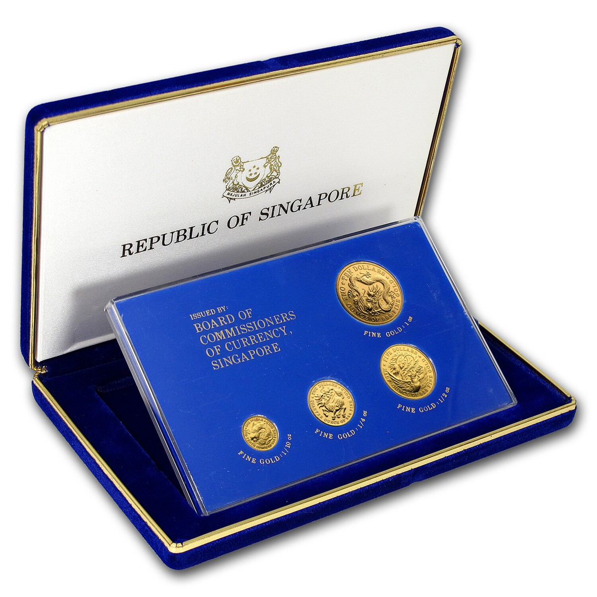 1984 Singapore 4-Coin Gold Dragon Set BU | eBay