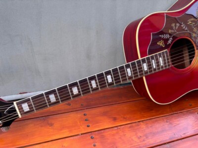 Jumbo Hummingbird Acoustic Guitar Red Sunburst Japan Vintage 70s