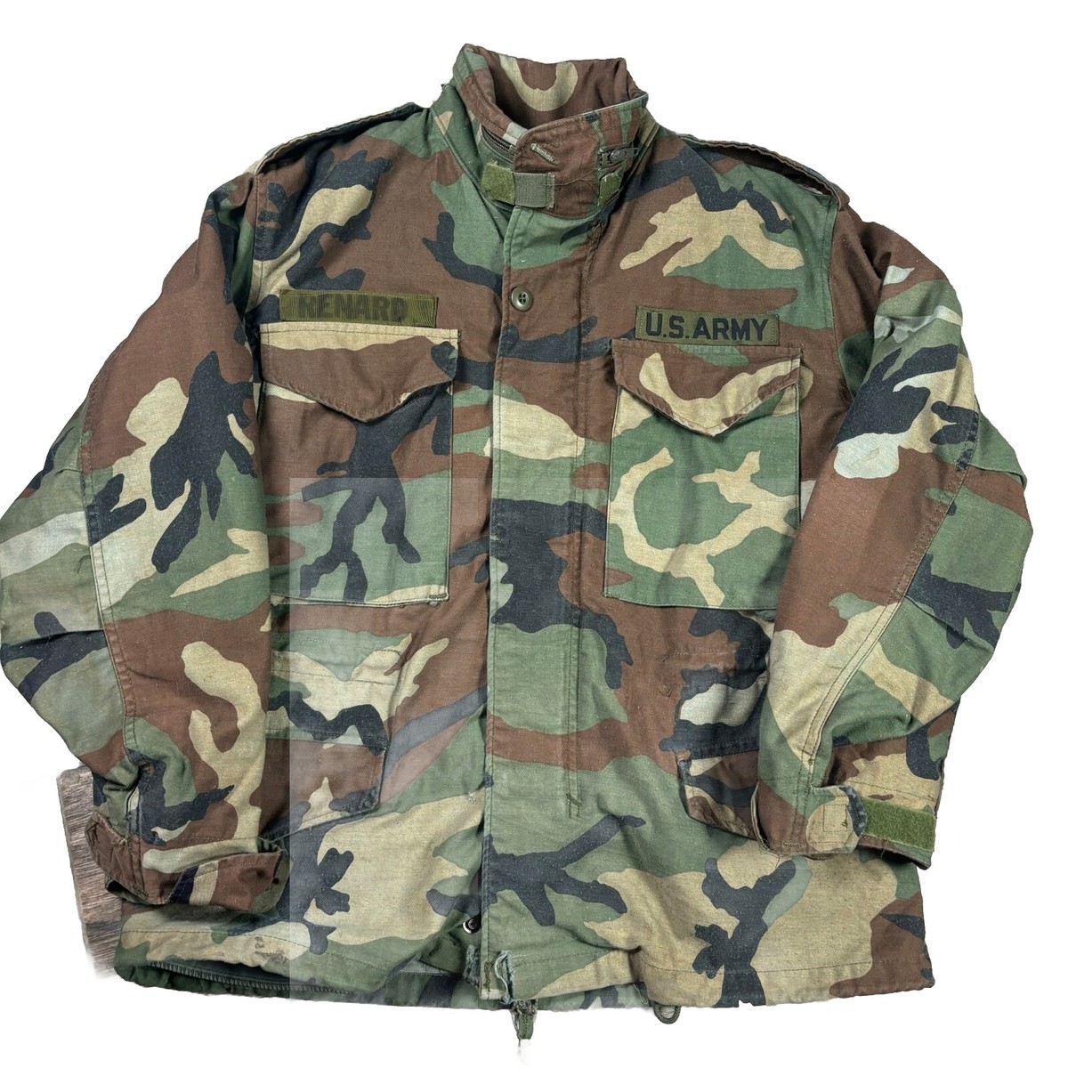 M65 Field Jacket Mens Small X-Short Woodland Camo VTG Zip Military