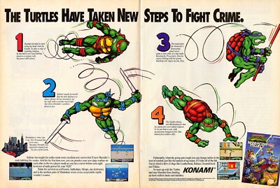 TMNT Ninja Turtles III 3 The Manhattan Project Nintendo NES Ad Art