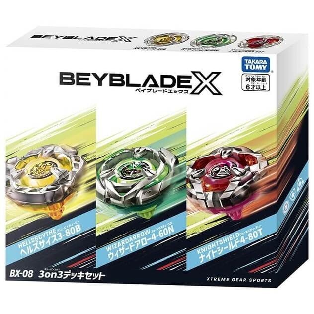 Beyblade X BX-08 Battle 3on3 Deck Set Xtreme Gear Sports Takara