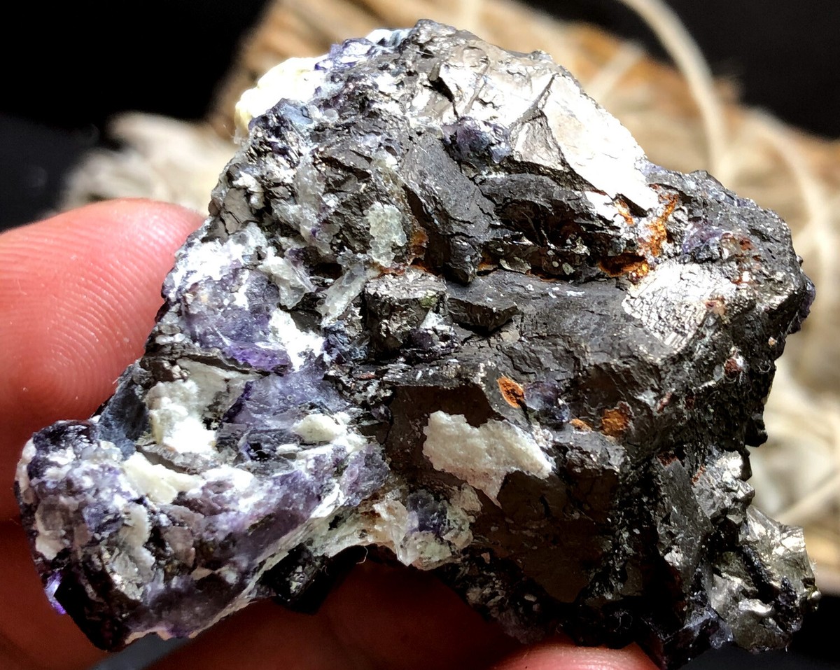 52g 1PC NATURAL Fantastic Cubic BLUE Purple green FLUORITE QUARTZ