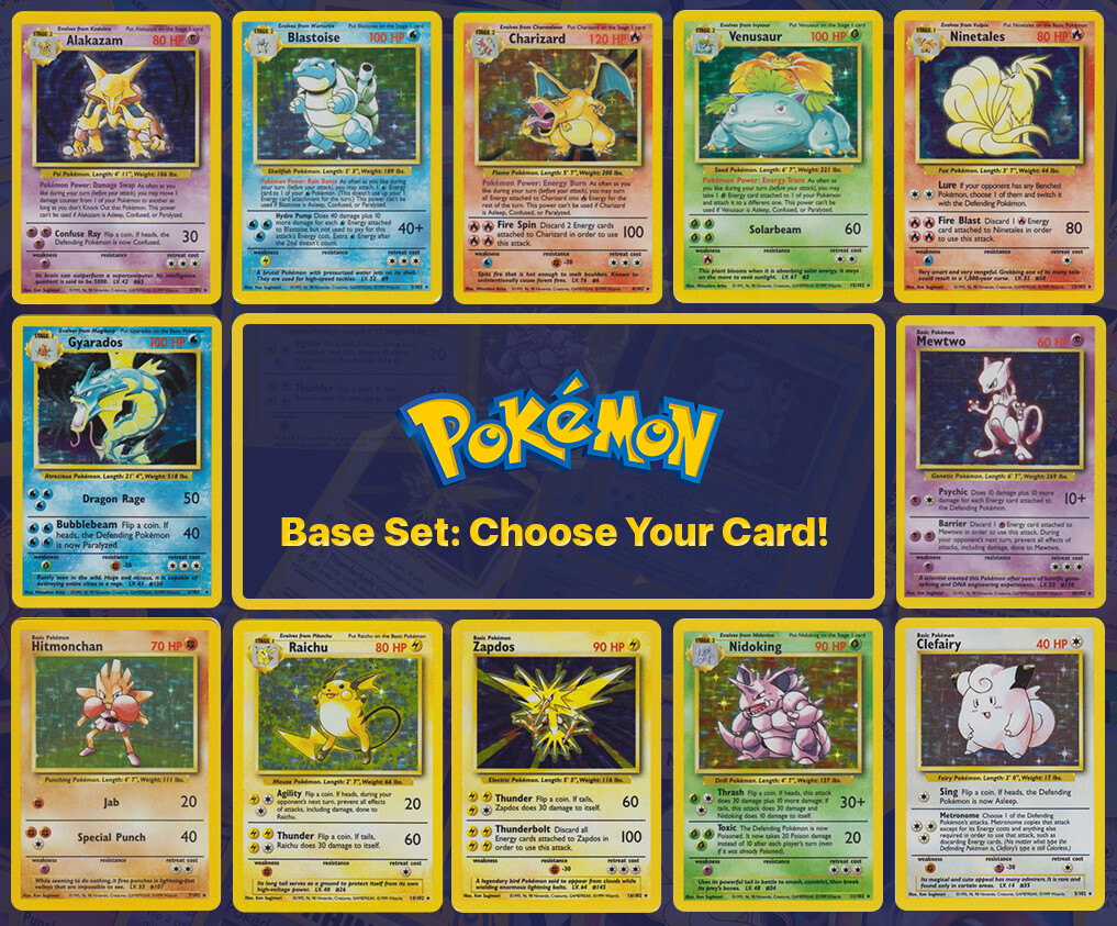 1999 Pokemon Base Set: Choose Your Card! All Cards Available - 100