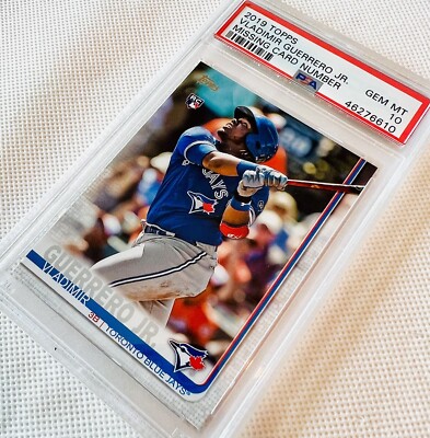 2019 Topps Vladimir Guerrero Jr. RC Rookie Error Card “Missing