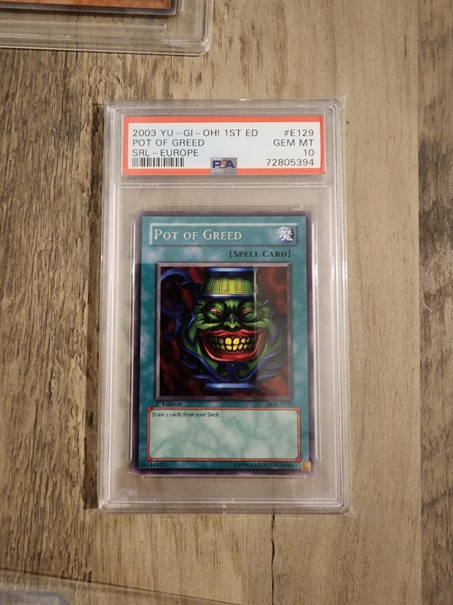 Yu-Gi-Oh PSA 10 Pot Of Greed SRL EUROPEAN | eBay