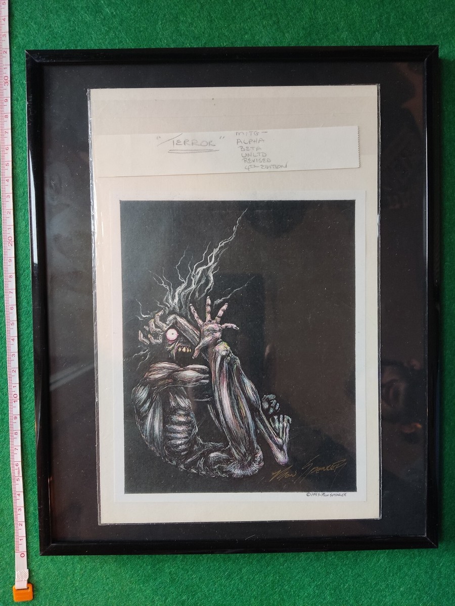 MTG SIGNED COPY OF THE ORIGINAL ART - Terror by Ron Spencer ALPHA