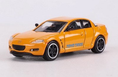 DCT 1/64 Scale Mazda RX-8 Yellow Diecast Car Model Toy Collection