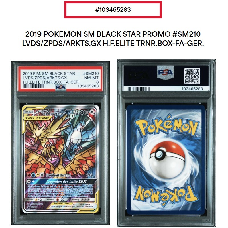 PSA 8 Moltres & Zapdos & Articuno GX SM210 Promo Pokemon Card