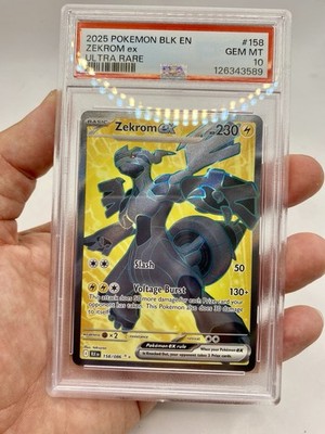 2025 POKEMON BLK EN ZEKROM ex ULTRA RARE #158 PSA 10 GEM MINT