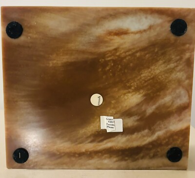 Vintage Incolay Stone Composite Jewelry Box With Tray Cherub