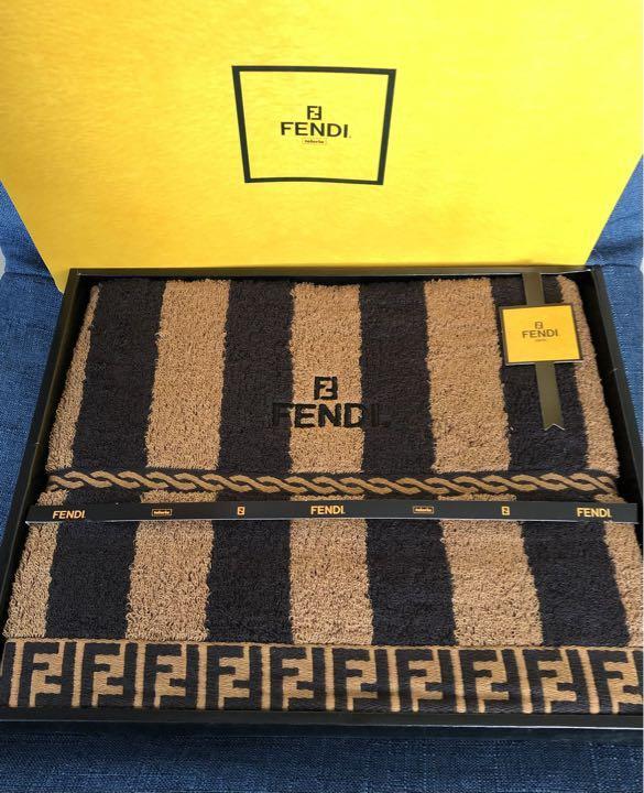 Fendi Cotton 100% Bath Towel 60(23.6in) x 120 cm(47.2in) Black
