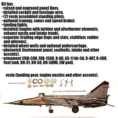 KITTY HAWK KH80113 1/48 MIG-25 RB/RBS FOXBAT KIT | eBay