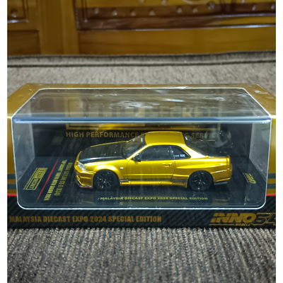 Inno64 Nissan GT-R R34 Gold EXPO 2024 Tokyo Auto Salon 1:64 Top