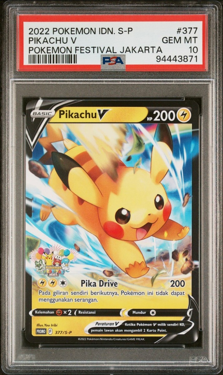PSA 10 GEM MINT Pikachu V 377/S-P Indonesian Festival Jakarta